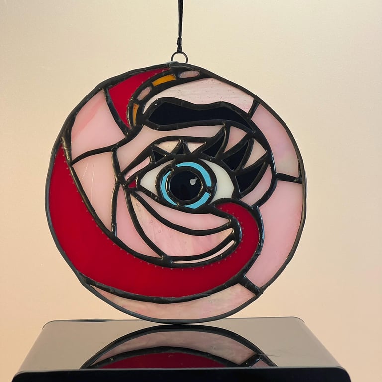 Stained Glass Eye Suncatcher 'The Fear' Horror Window Art