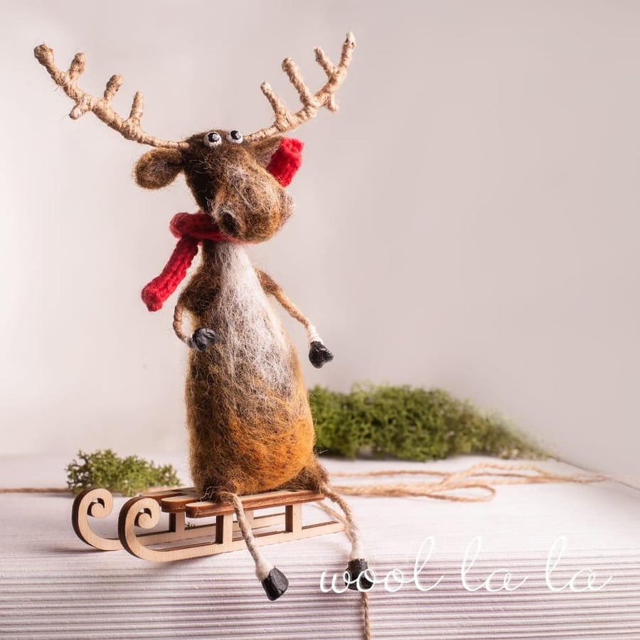 deer Eliot , Woolen Toy, Gift, Ukraine Shops , Interior toy , Decor , Original 