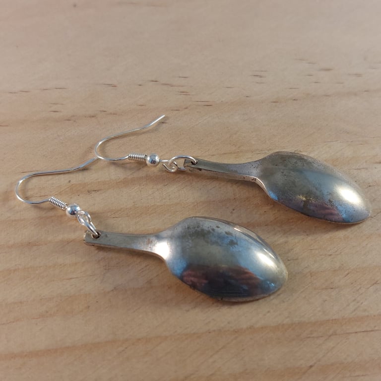 Upcycled Silver Plated Sugar Tong Spoon Earrings (SPE062519)