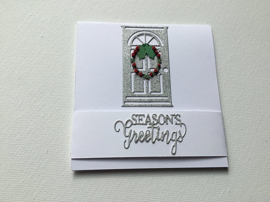 gift wallet. Door and wreath. Gift wrap. Gift voucher wallet. Christmas CC640