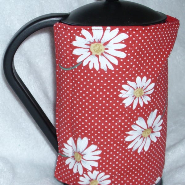 Bright White daisies Cafetiere Wrap