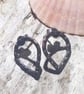 Oxidised Copper Teardrop Stud Earrings (ERCUSTTD2) - UK Free Post - Image 1