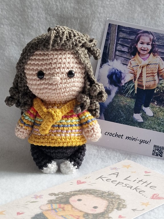 Personalised Crochet Doll from Photo - Custom Handmade Keepsake