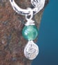 Green moss agate silver leaf necklace, recycled sterling silver pendant necklace - Image 5