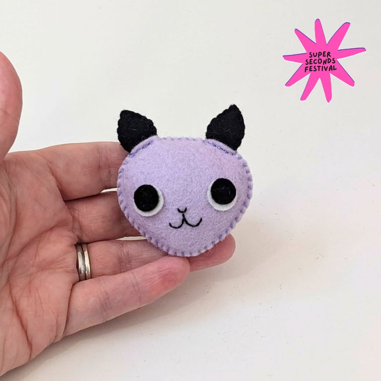 Purple Cat Brooch - Super Seconds Festival