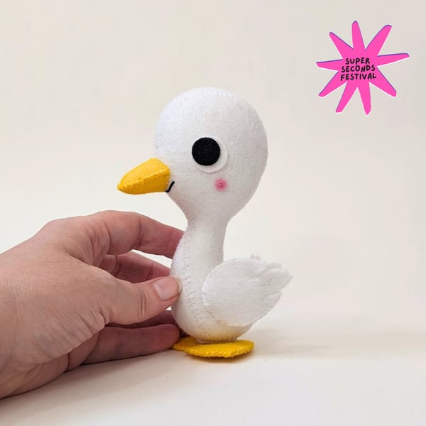 Prim Goose, wool felt sculpture, Super Seconds Festival