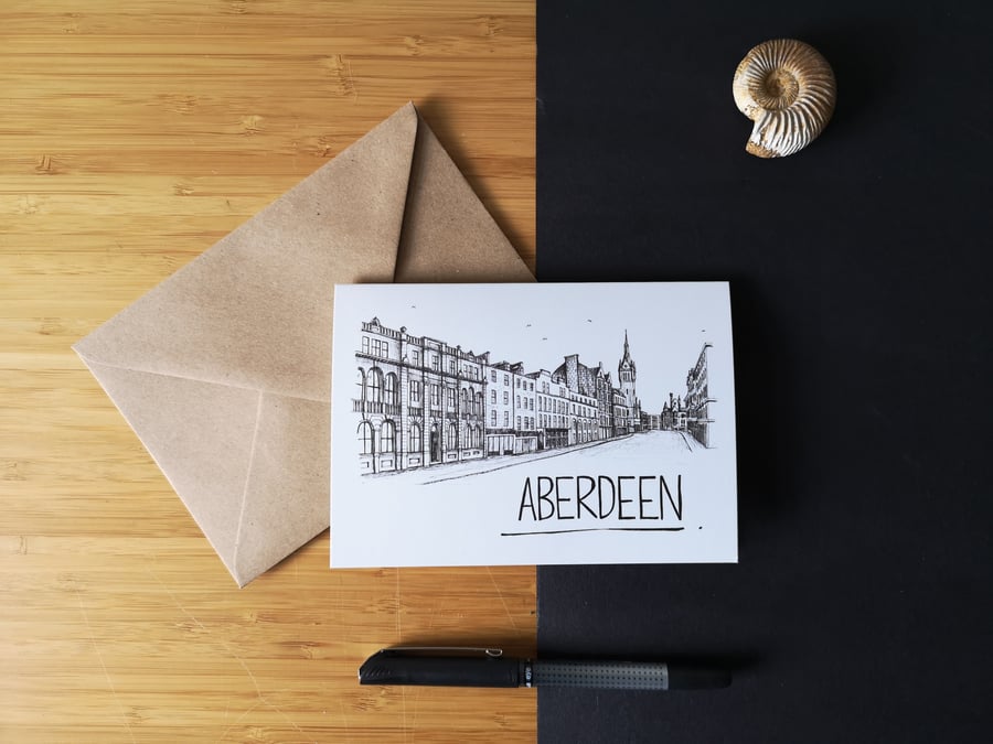 Aberdeen Skyline Greetings Card