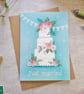 Peony Wedding Cake Just Married Card - Image 4