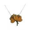 Lovely layered Yellow Poppy Resin Flower Necklace Pendant by EllyMental