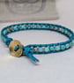Turquoise sea sediment jasper and leather bracelet  - Image 3