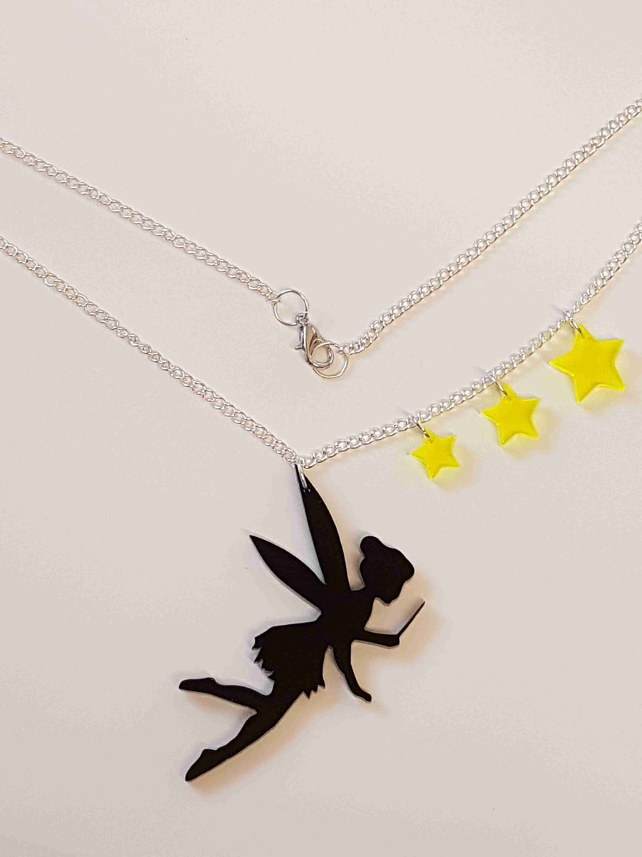 A Little Bit Of Pixie Dust, Fairy and Star Necklace - Acrylic