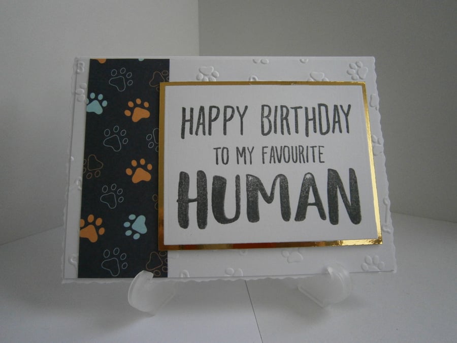 A6 Handmade Happy Birthday to my Favourite Human card