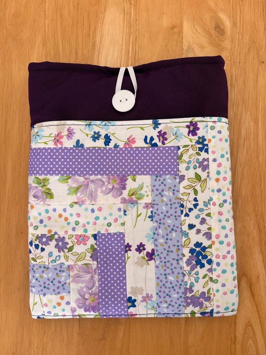 Patchwork purple Floral iPad, book case