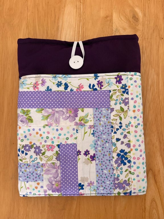 Patchwork purple Floral iPad, book case