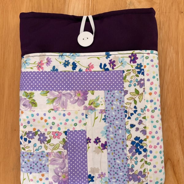 Patchwork purple Floral iPad, book case