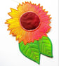 Sunflower Hanging Decoration Free Machine Embroidery - Image 1
