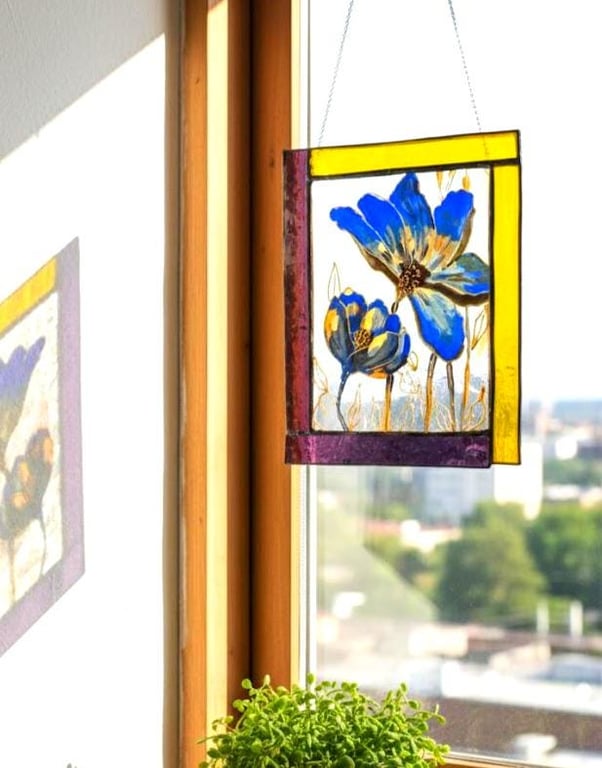 Floral Botanical wall art Stained Glass