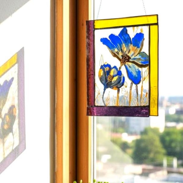 Floral Botanical wall art Stained Glass