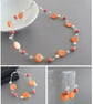 Orange Three Strand Dangle Earrings - Wedding Jewellery or Bridesmaid Gifts  - Image 7