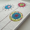 embroidered flowers A6 notebook