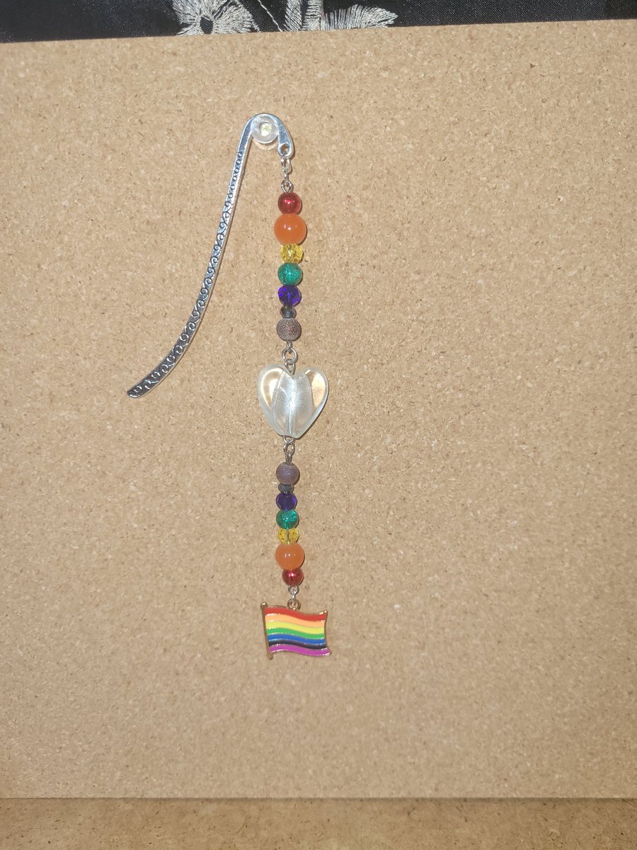 Beaded Metal Bookmark - Pride Flag