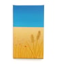 Ukrainian Landscape Painting - small blue and yellow scene with textured wheat