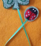 Handmade Felt Shamrock and Ladybird Bookmark - Image 1