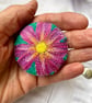 Machine embroidered flower brooch - Image 3