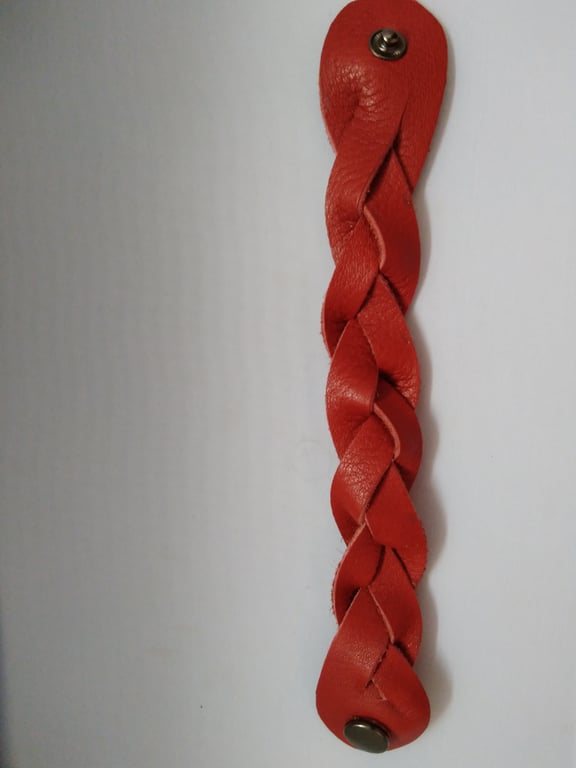Tan Leather Braided Bracelet
