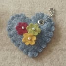 Handmade Felt Floral Keyring Bag Charm