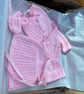 Knitted Outfit for 18" Pedigree Doll. 5 Piece, Lacy Design in Pink. 50's Style - Image 8