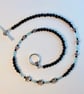 Faceted Apatite, Onyx and Flower Necklace - Birthday, Anniversary, Gift For Her - Image 6