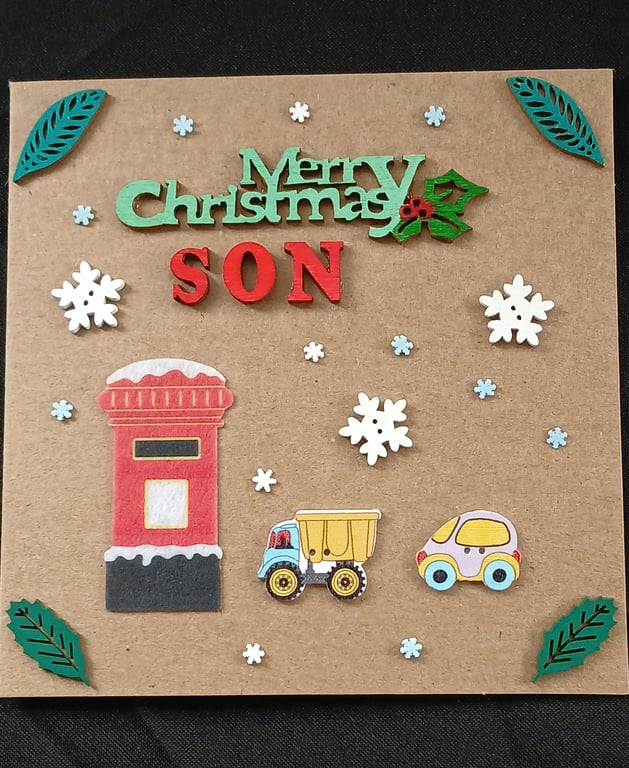 Handmade, son christmas card 