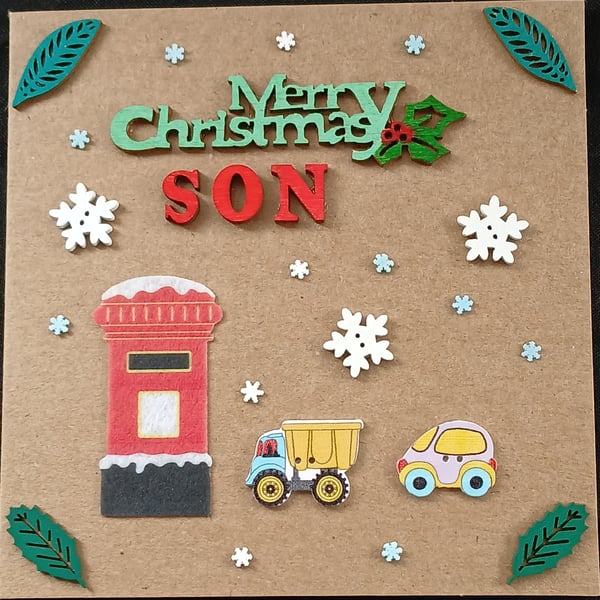 Handmade, son christmas card 