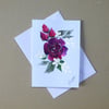 hand painted floral blank greetings card ( ref FA 504 D3 )