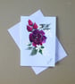 hand painted floral blank greetings card ( ref FA 504 D3 )