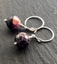 Charoite Infinity Hoop Earrings With All 925 Sterling Silver Hand Forged Earwire - Image 4