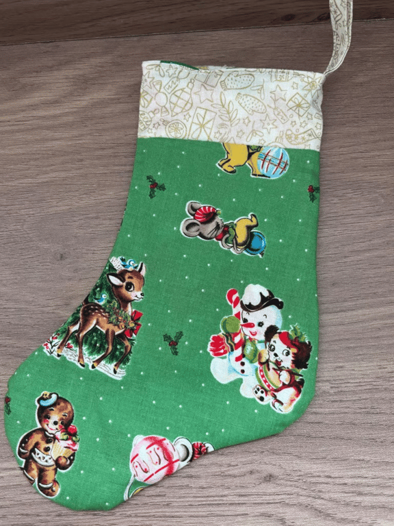 Summer seconds -green - small Christmas stocking - super cute