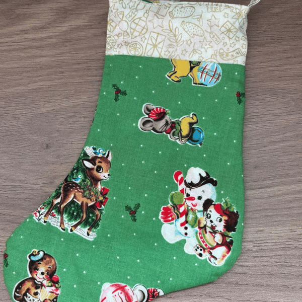 Summer seconds -green - small Christmas stocking - super cute