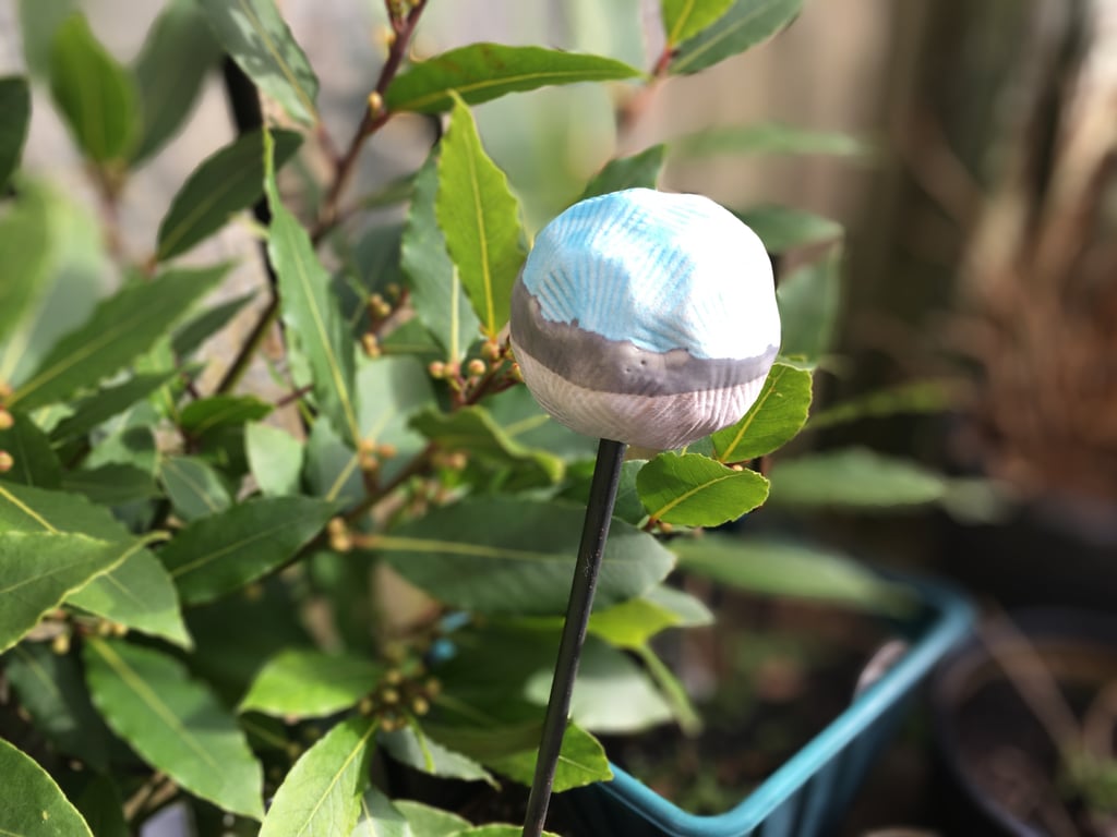 Ceramic garden stake, handmade garden art, indoor or outdoor garden stake