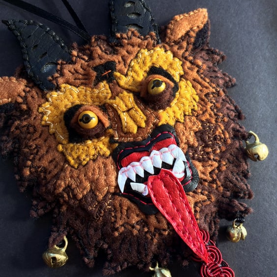 Krampus - Flat Poly Felt Hanging decoration