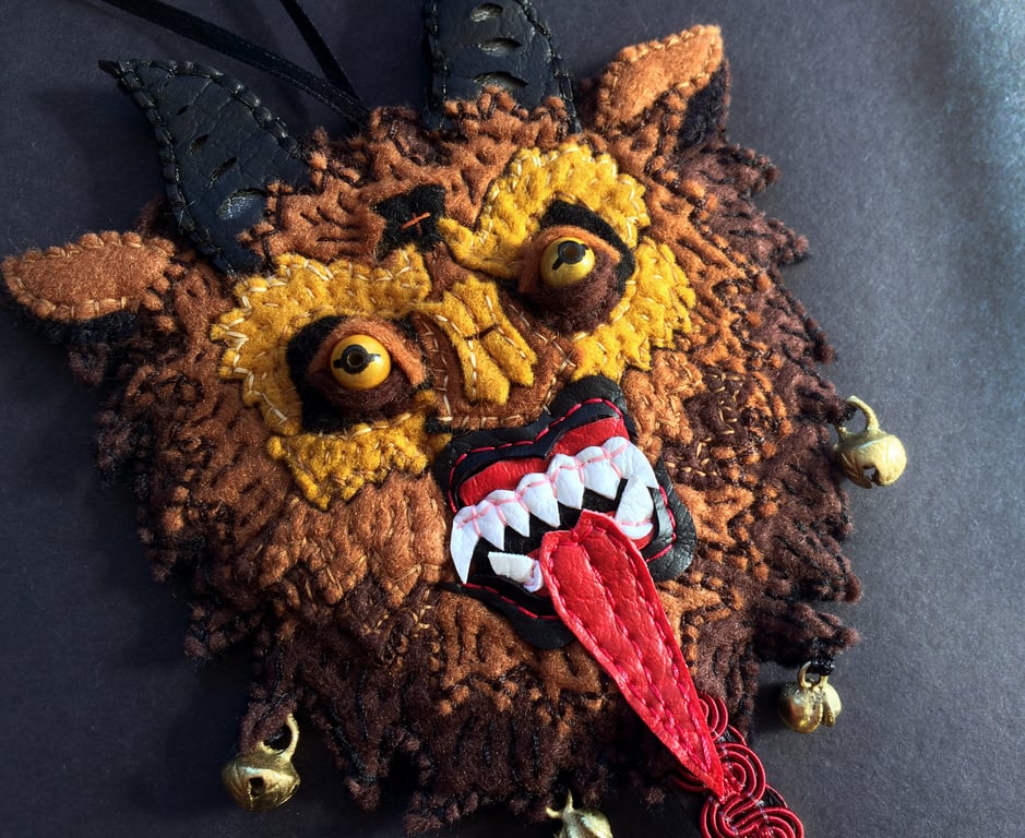 Krampus - Flat Poly Felt Hanging decoration