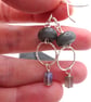 grey lampwork glass and labradorite earrings - Image 3