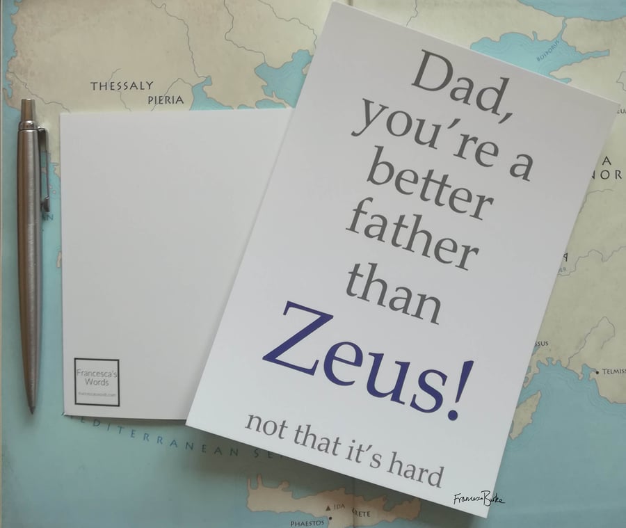 You're a Better Dad Than Zeus Father's Day Print, Funny, Sarcastic, Mythology