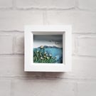 Island Picture, Miniature Seascape Diorama, Beach Scene, Shadow Box