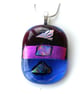 Dichroic Glass Pendant 272 Purple Handmade with silver plated chain