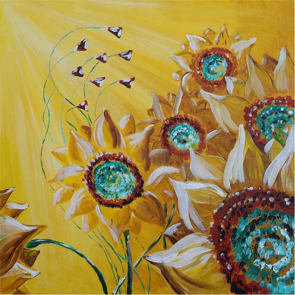 Sunflowers Giclee print Cumbria