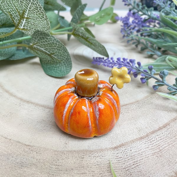 Perfectly Imperfect Handmade Orange Ceramic Pumpkin 