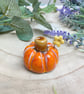 Perfectly Imperfect Handmade Orange Ceramic Pumpkin 