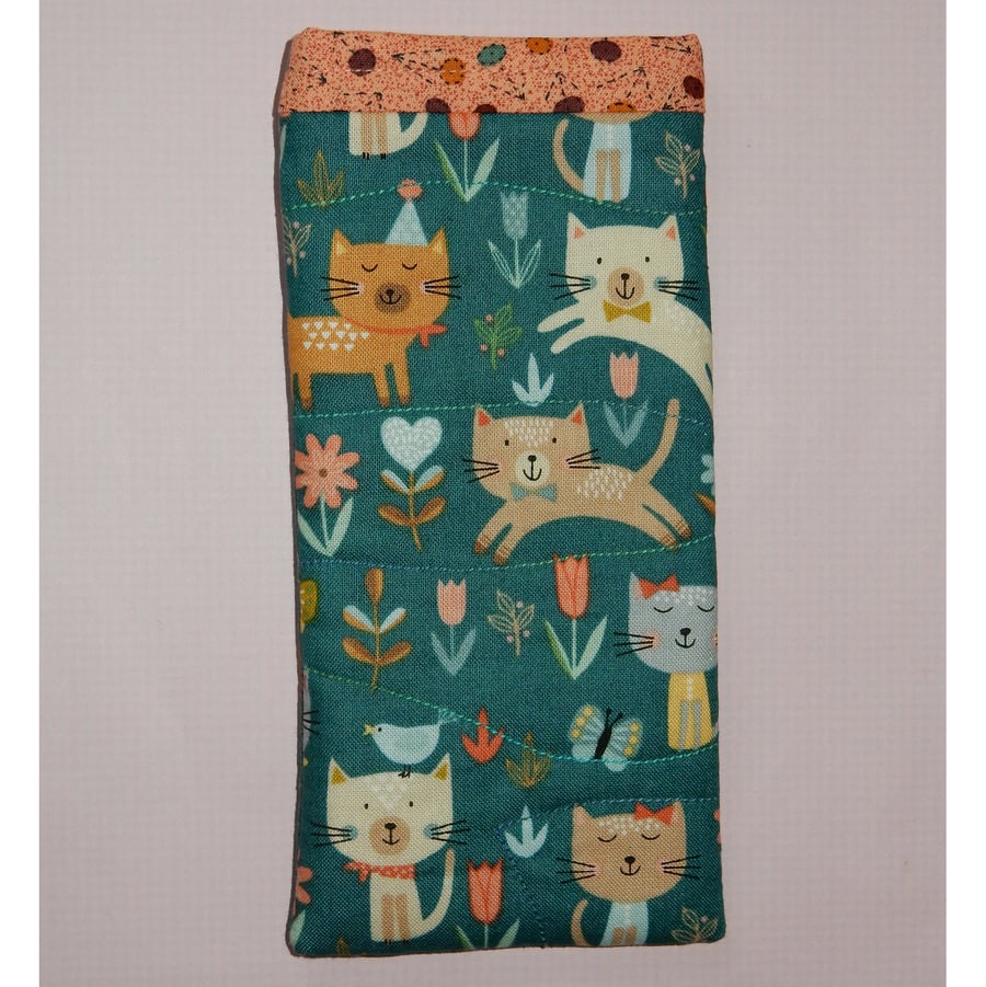 Glasses case - Cats and flowers